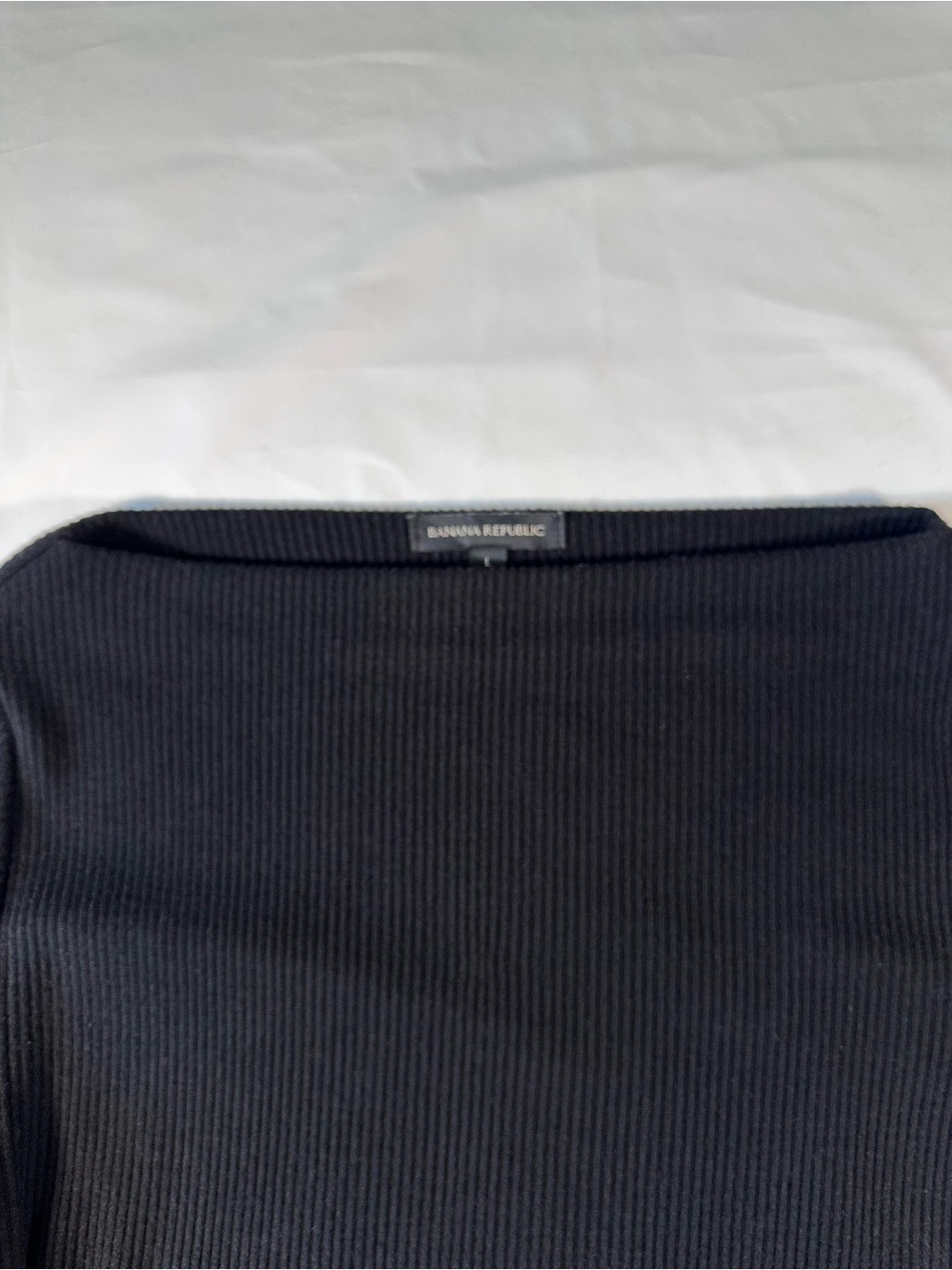 Banana Republic Black Off-the-Shoulder Ribbed Sweater
